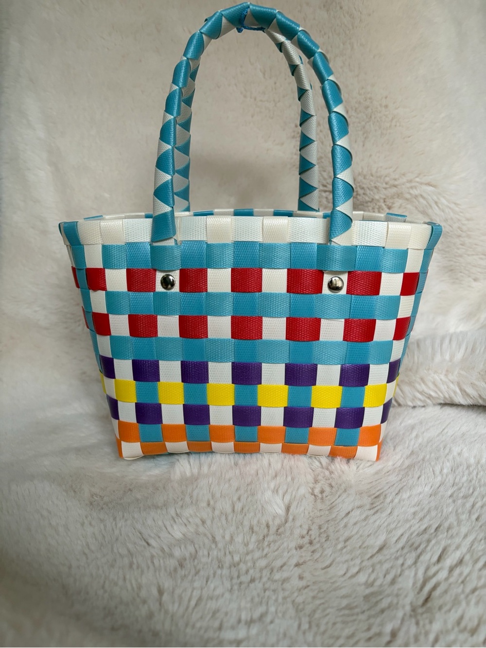 Anthropolgie Mini Woven Basket Tote - Picture 2 of 8